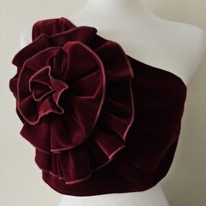 Elegant Velvet One-Shoulder Top